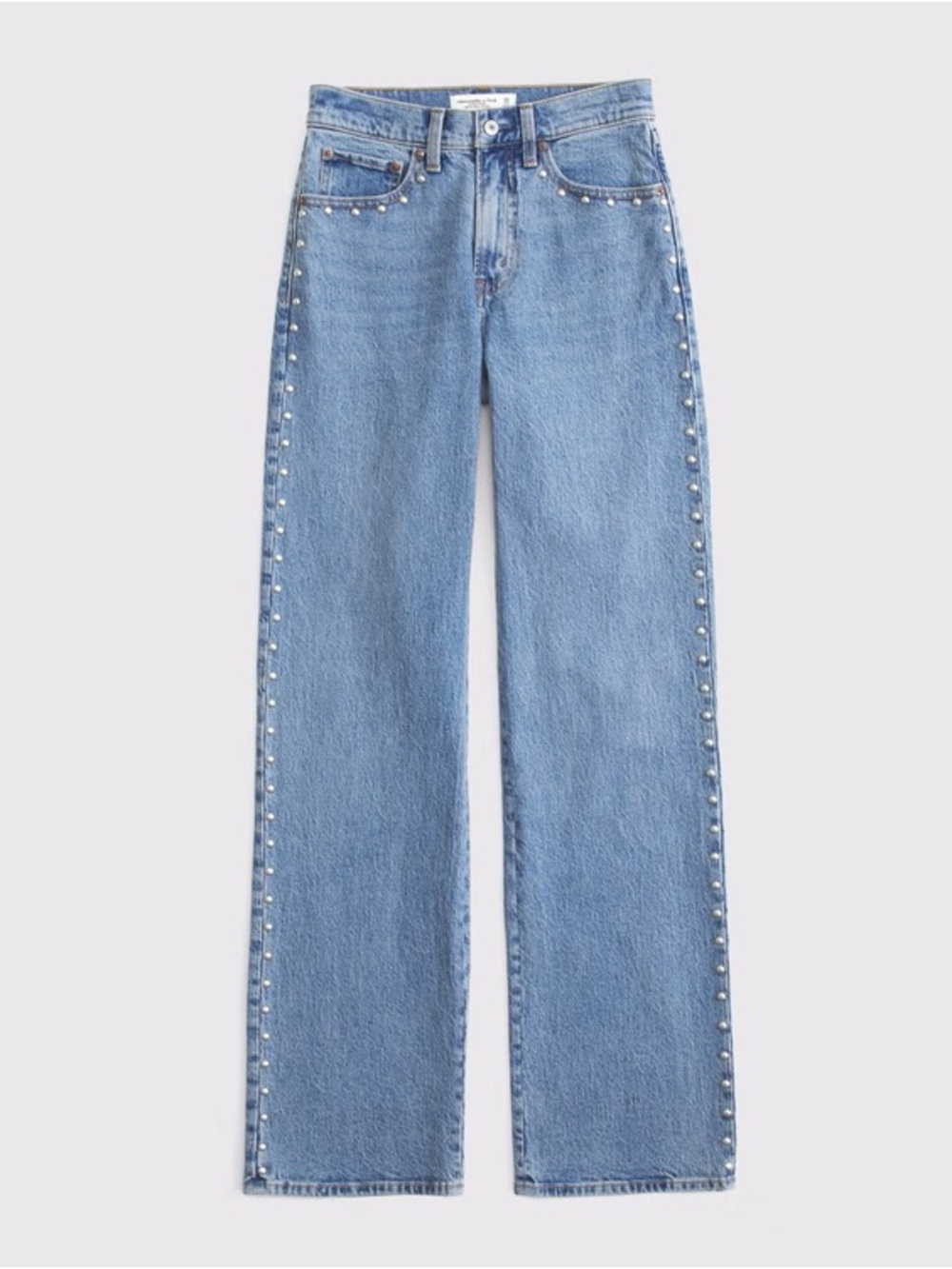 NWT Abercrombie & Fitch Women's High Rise 90s Relaxed Studded Jean